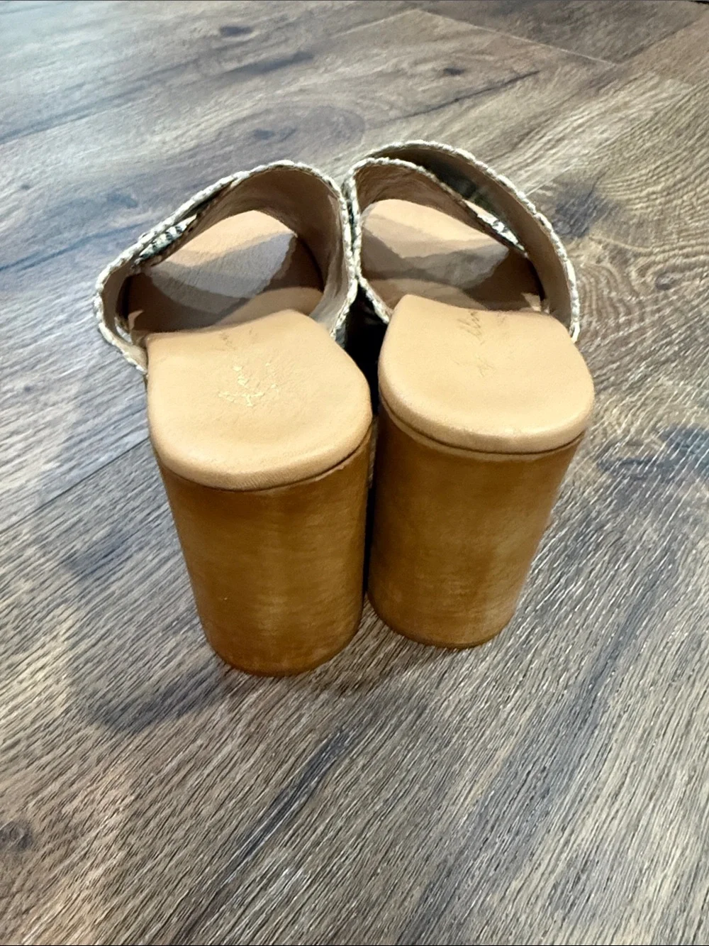 Woven Cross-Strap Platform Mules in Natural and Black
